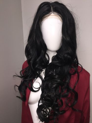 Ebingoo Curly Synthetic Lace Front Wigs Long Black Heat Resistant Wig (6922762485943)